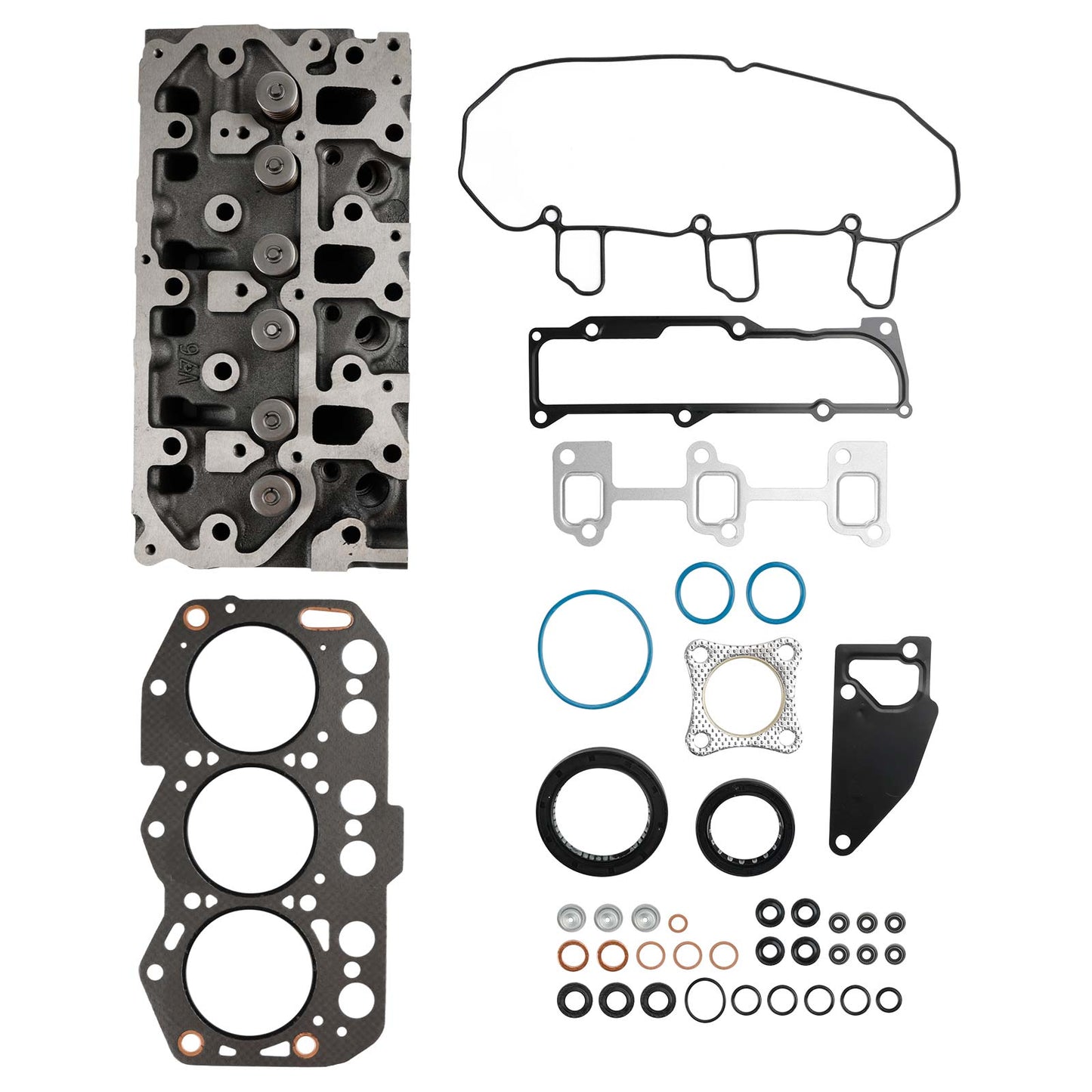 For Yanmar Complete Cylinder Head 119717-11740 With Gasket Kit Engine 3TNV76