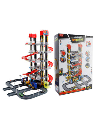 Intelligent City Six Floor Track Parking Lot Toy With 8 Cars For Kids Age 3-8