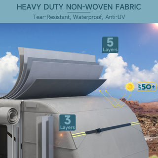 topteng 5 Layers Camper Cover 27'-30' Travel Trailer RV Cover Windproof Extra Thick  with Adhesive Repair Patches