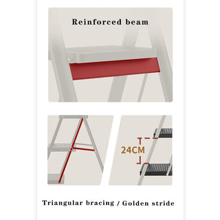 4-Step Folding Step Ladder, Aluminum - Wide Anti-Slip Treads, Lightweight & Compact