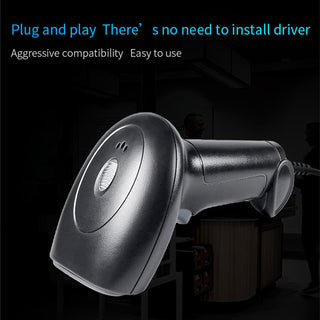 Automatic 2-in-1 USB Barcode Scanner – 1D & 2D Code Reader with Stand for Retail, POS, Inventory