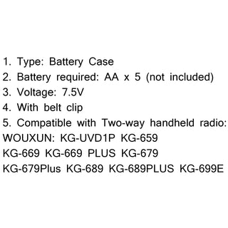 1Pcs AA Battery Case For WOUXUN KG-UVD1P Radio KG-UVD1P KG-659 KG-669 KG-669PLUS