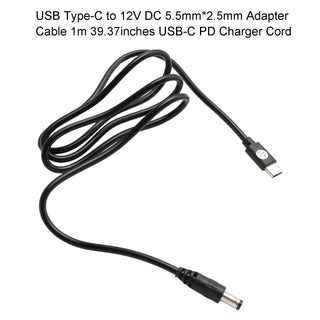 PD USB Charger 12V DC 5.5mm*2.5mm Adapter 1m 39.37inches Charging Cord
