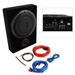 Car Subwoofer 8" 600W Under-Seat Amplifier Speaker Audio Sub Woofer Slim Box