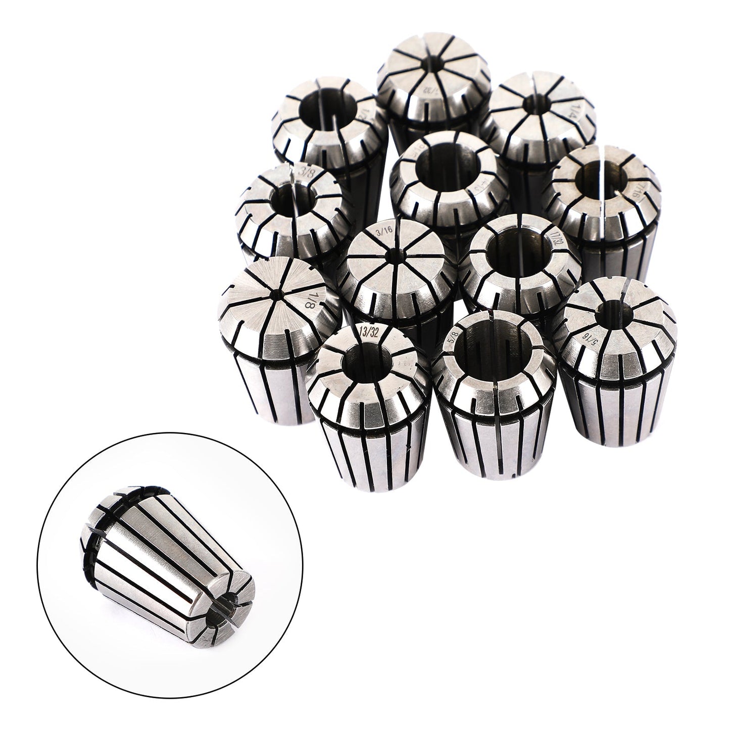 12Pcs ER25 Spring Collet Set For CNC Milling Lathe Tool Engraving Machine Steel Generic