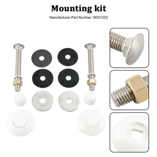 White Diving Board Mount kit 67-209-909-SS 5-1/2“Bolts 1-1/4&2”f/w