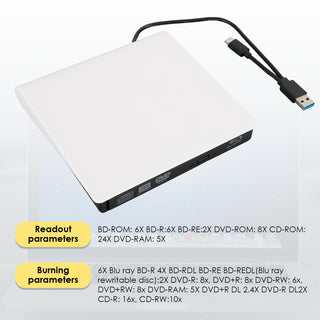USB&Type-c External Disc Writer+Reader BD DVD Drive USB 3.0 Disc Burner