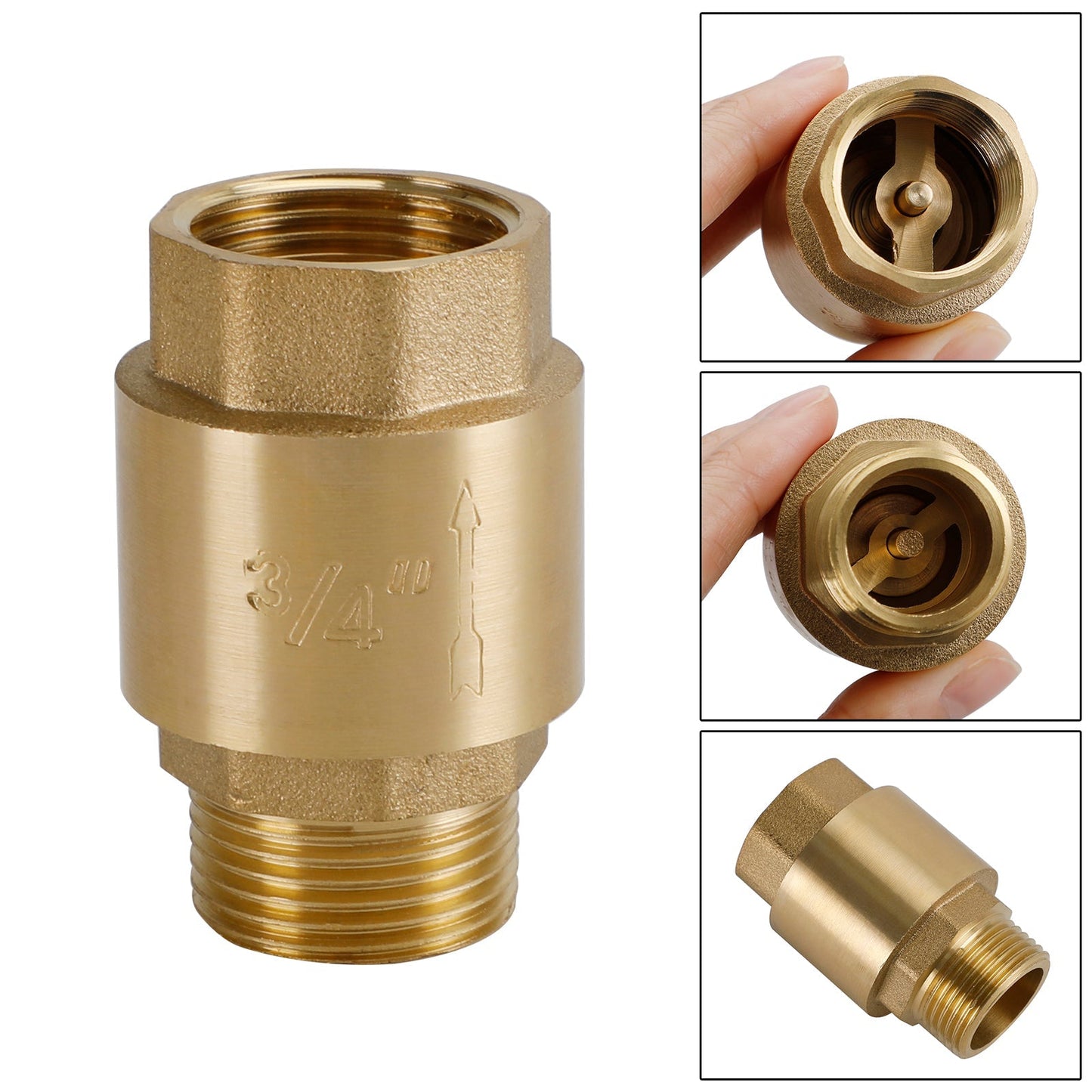 Brass Check Valve G1/2" G3/4" G1" M To F Thread Non-Return Backflow Prevention Generic