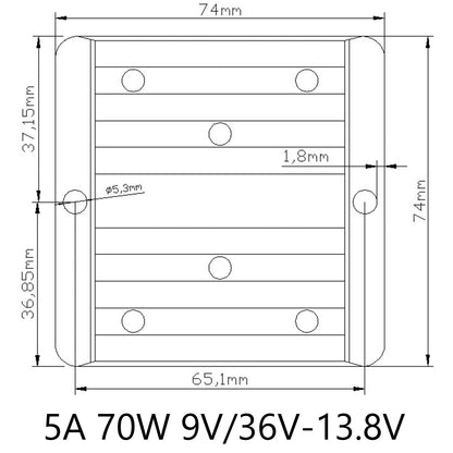 DC 9V/36V To 13.8V 5A 70W Step Up/Down Power Regulator Converter Module Generic