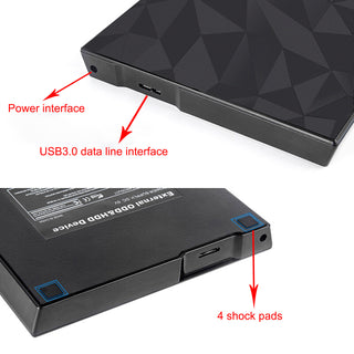 Usb 3.0 Type-C External Dvd Rw Cd Drive Burner Big Drill Face For Laptop Pc Blk