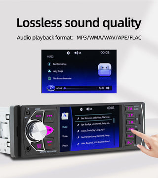 4.1 Inches Car Radio Stereo 1DIN Bluetooth FM USB AUX Audio MP5 Player + Camera