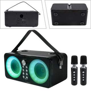 Wireless Bluetooth Speaker Dual Microphone Karaoke All-In-One Outdoor Portable
