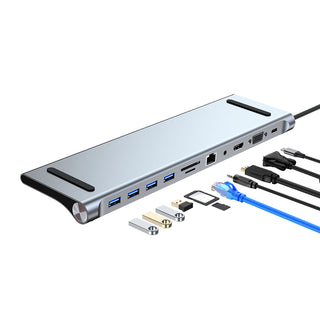 11 in 1 USB-C Type C HD PD 100W 4K USB 3.0 HD Adapter HUB Multi-function Dock