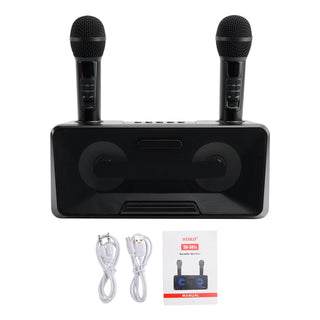 Wireless Bluetooth Speaker Dual Microphone Karaoke for Home Party Picnic Outdoor