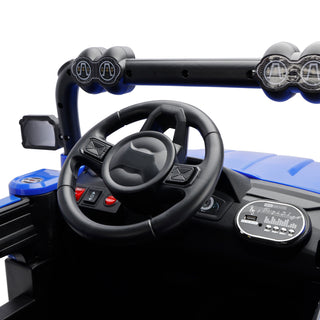 4Wheel 12V Electric Kid Ride On Truck Toy Car With Remote Control LED Light Blue