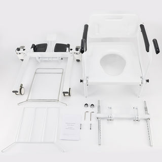 💕Medical Transfer Chair – 250 lb Patient Lift Wheelchair with Removable Split Seat