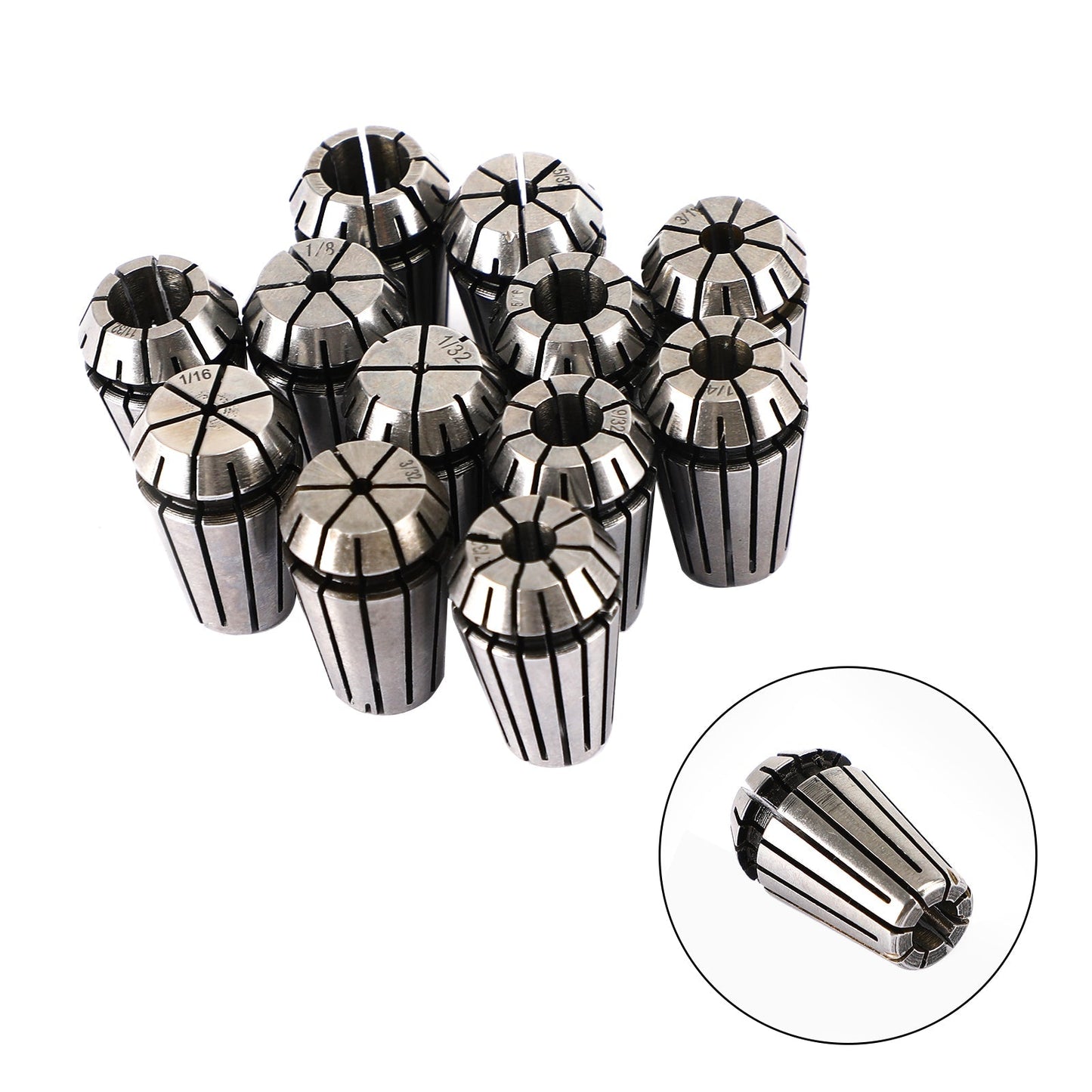 9Pcs ER16 Spring Collet Set For CNC Milling Lathe Tool Engraving Machine Steel Generic