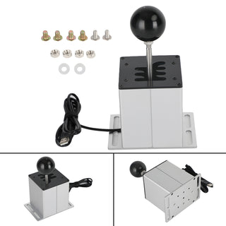 6+R USB Simulator H Gear shifter for Logitech G27 G25 Steering Wheel PC White