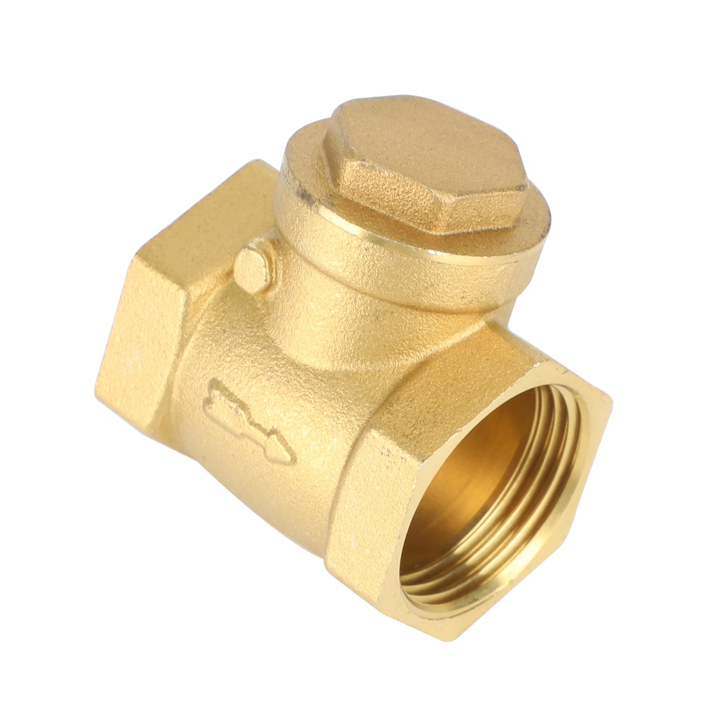 1" NPT Brass Water Oil Gas Swing Check Valve Threaded Plumbing Fitting