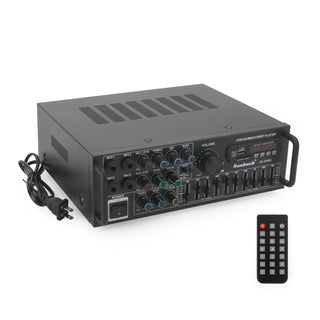 Bluetooth 5.0 HiFi Sunbuck 2000W Stereo Power Amplifier Karaoke FM USB SD AUX