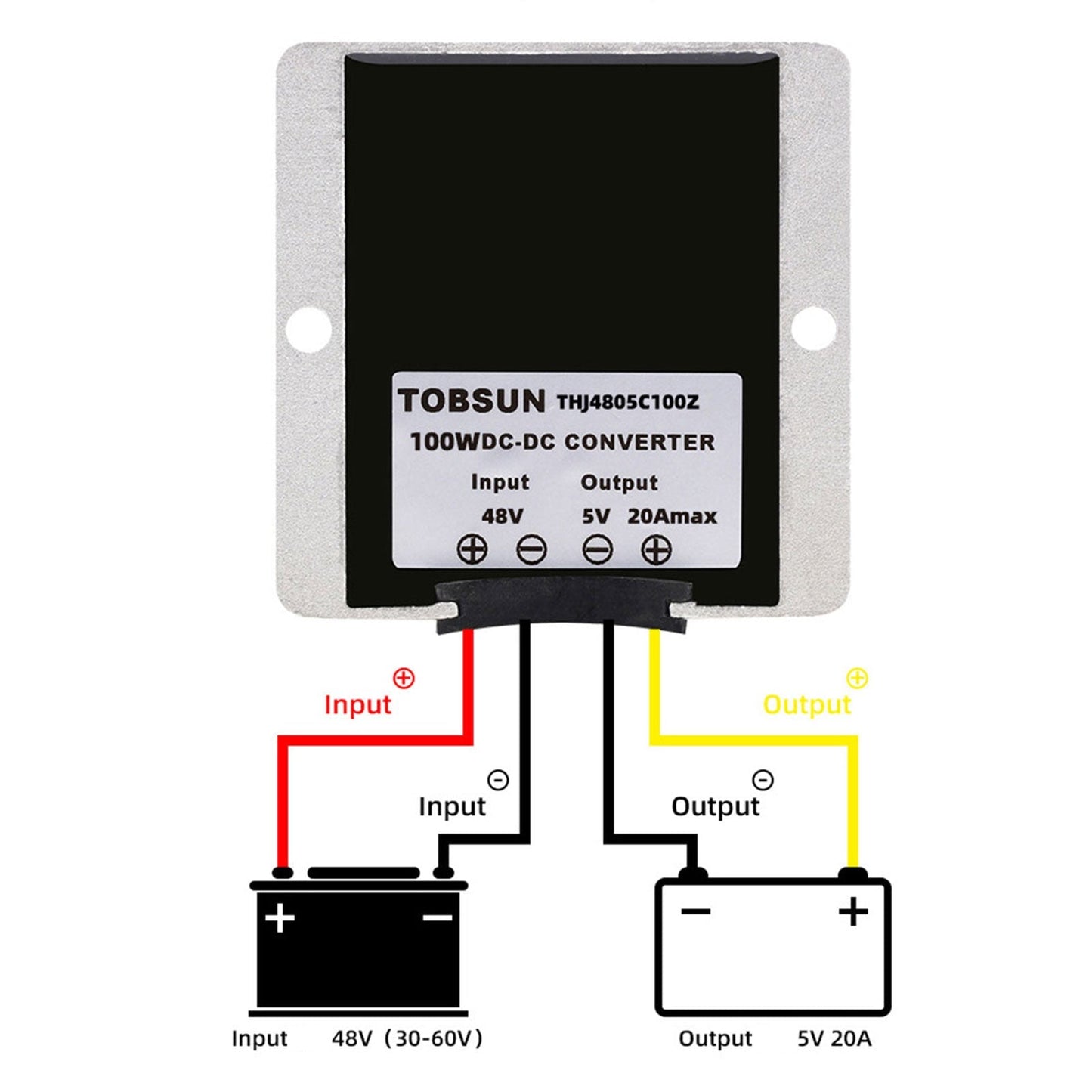 WaterProof 48V to 5V 20A 100W Step Down DC/DC Power Converter Regulator Generic