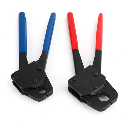 2 PEX Crimper Set 1/2" and 3/4" Plumbing Crimping Tools with Go-No-Go Gauge - Angle Gauge Combo