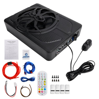 1200W Car Subwoofer 10" 12V Slim Under Seat Powered Car Subwoofer APP Control