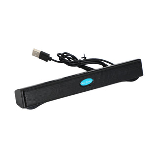 USB Power Computer Speakers Stereo Sound Bar With Clip for Desktop Laptop Black