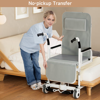 Topteng Patient Chair Hydraulic Transferred Lift Wheelchair Reclining transfer bed With potty