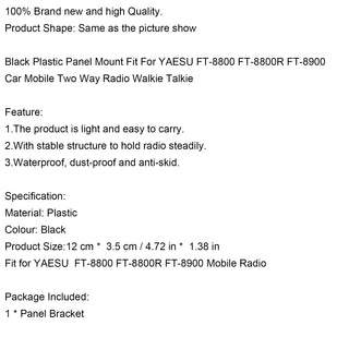 Black Plastic Ft8900 Panel Mount Bracket For Ft-8800 Ft-8800R Ft-8900 Car Radio
