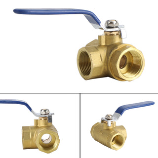 3-Way Ball Valve Female T Port Lever Handle Made Of Forged Brass