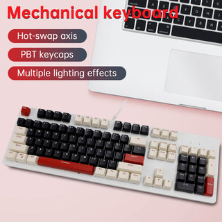 104-Key Wired Mechanical Linear Switch Gaming Keyboard Blue Switch Customizable