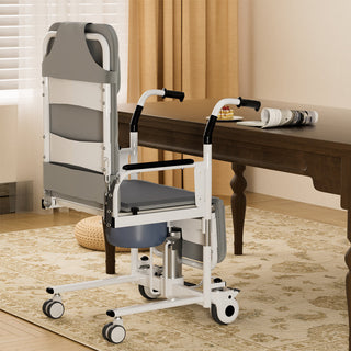 Topteng Patient Chair Hydraulic Transferred Lift Wheelchair Reclining transfer bed With potty