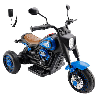 3Wheel 6V Kid Ride On Motorcycle Electric Toy With Colorful Light And Music Blue