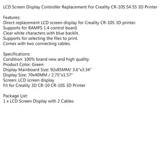 2 Wires 3D Printer LCD Screen Display Kit Replacement For Creality 3D CR-10 S