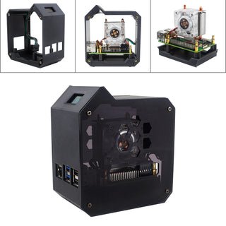 Raspberry Pi 5th Vertical Tower Fan Set w 0.96 inch OLED Screen Radiator Shell