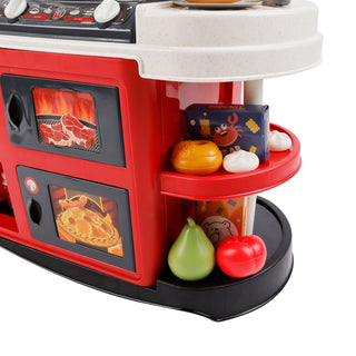 52Pcs Plastic Tableware Kitchen Set With Faucet Water Spray Function Kid