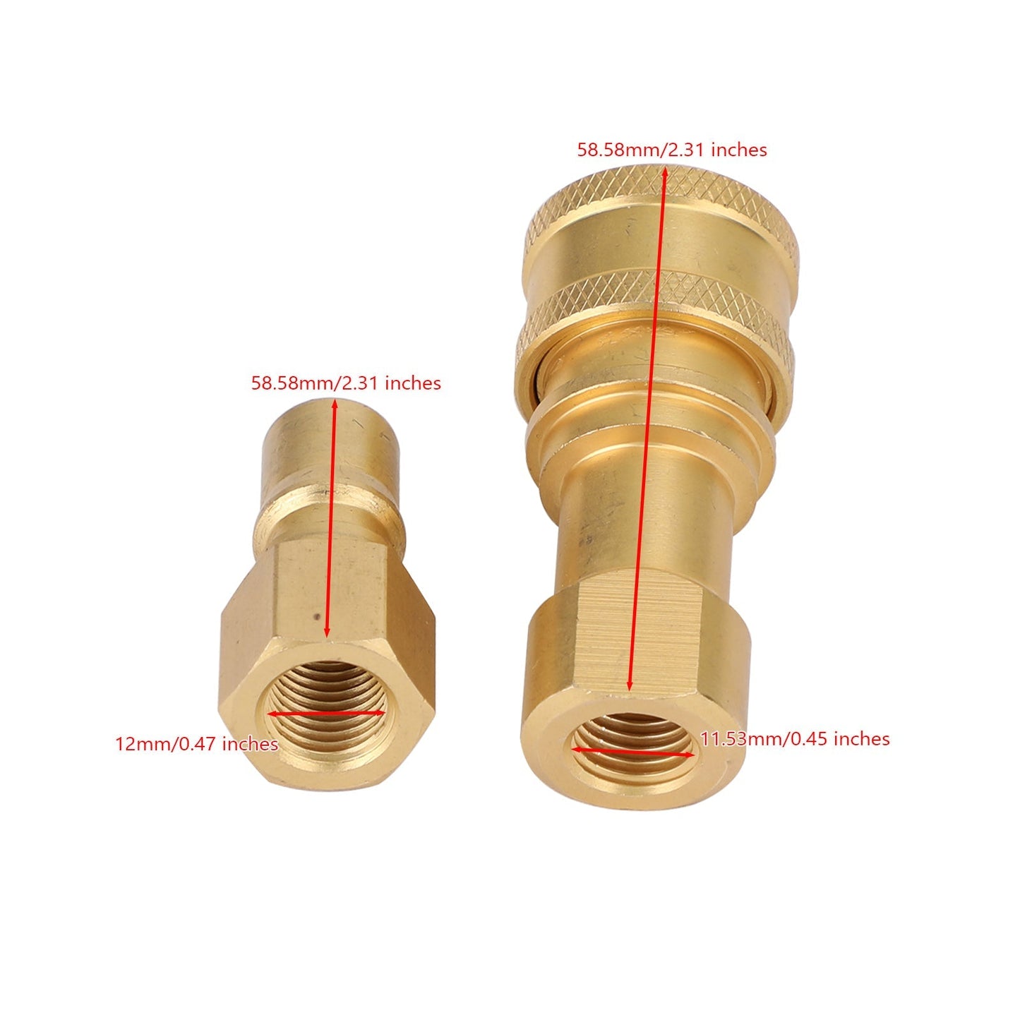 1 Sets 1/4" NPT ISO 7241-B Quick Disconnect Hydraulic Couplings/Couplers Brass Generic