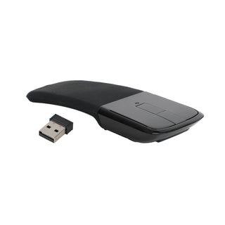 2.4GHz Foldable Arc Touch Wireless Mouse Optical Mice With USB Receiver Black