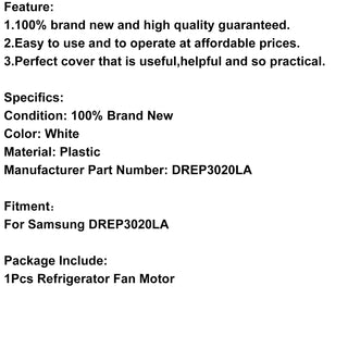 DC12V Refrigerator Fridge Freezer Evaporator Fan Motor For Samsung DREP3020LA
