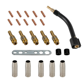 24Pcs MB-15AK MIG/MAG M6 Welding Torch Welder Contact Tips Holder Gas Nozzle