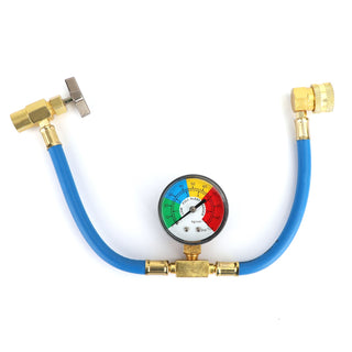 Auto Car Air Conditioning AC 1/2" Refrigerant Recharge Measuring Hose w/Gauge