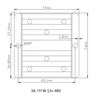 Waterproof DC/DC Converter Regulator 12V Step Up to 48V 3A 144W