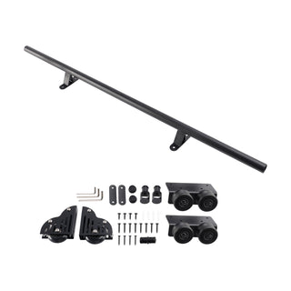 3.3FT Round Tube Rolling Library Sliding Ladder Hardware Kit with Brake