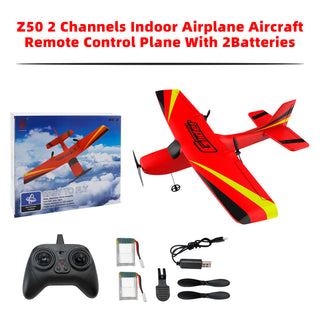 Z50 RC Airplane – 2CH Indoor Plane with 2 Batteries & Gyro