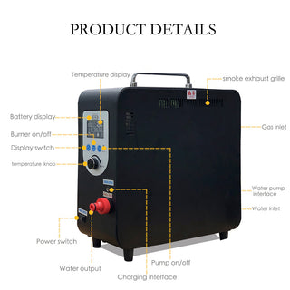 Portable propane water heater Tankless camping shower For Outdoor Camping