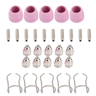 Areyourshop 30Pc AG-60 SG-55 Plasma Cutter Torch Consumables Electrode Tips Shield Guide