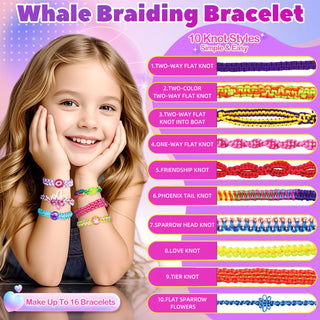 Whale Shape Friendship Bracelet Making Kit DIY Art Craft 6-12 Year Girl Gift