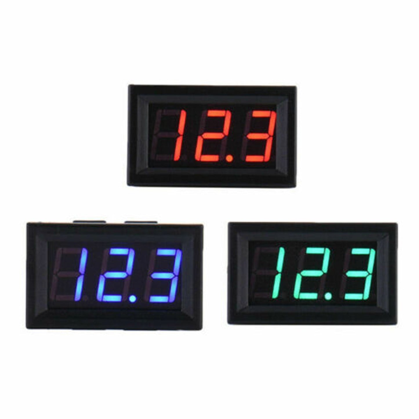 5Pcs Dc5-120V 0.56" 2 Wire Led Digital Display Panel Voltmeter Volt Tester Blue Generic