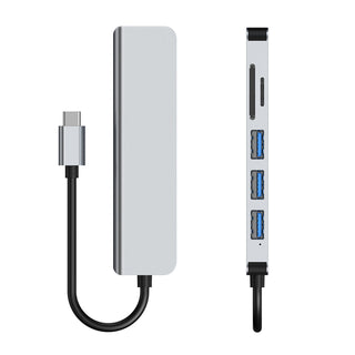 Type-c HUB For PC 6 in 1 Multi Splitter HD Output  Multifunctional USB 3.0 Dock